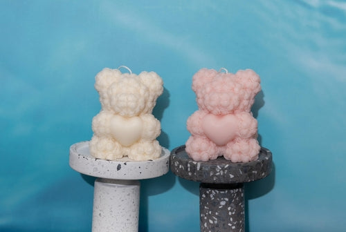 Handmade Rose Bear Decorative Candle – Unique Gift & Home Decor